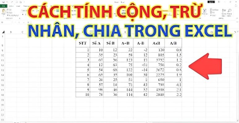 Cách tính cộng trừ nhân chia trong Excel Gallery 1