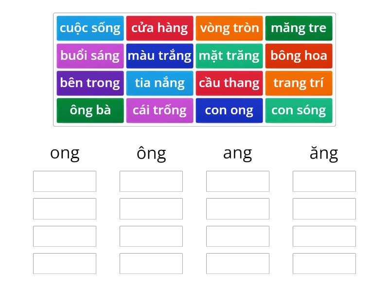 Từ có vần Ông