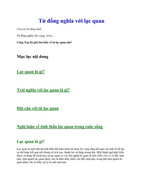 Đồng nghĩa với lạc quan: Từ điển phong phú về sự tích cực Gallery 1