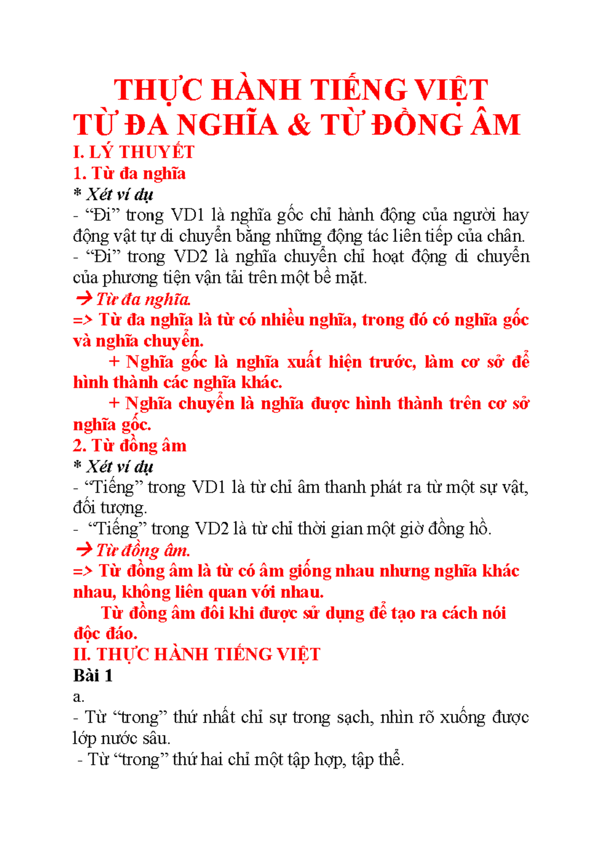 Ví dụ của từ đa nghĩa trong Tiếng Việt Gallery 2