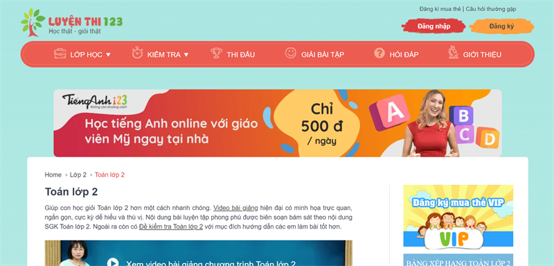 Làm Bài Tập Toán Lớp 2 Online Miễn Phí Gallery 1