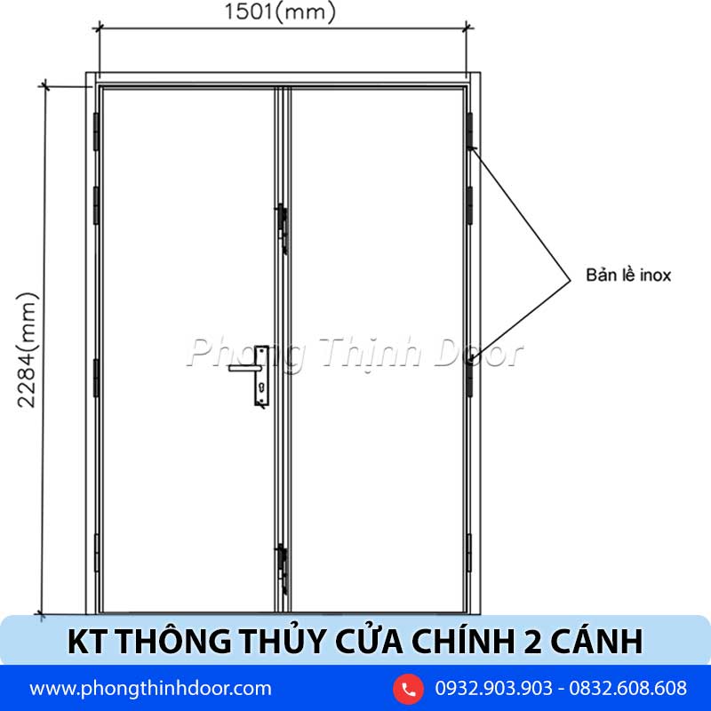 Kích thước cửa 2 cánh lệch chuẩn Gallery 1