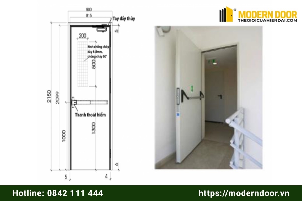 Kích thước cửa thoát hiểm 1 cánh Gallery 1
