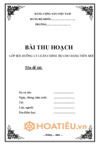 Mẫu Bìa Bài Thu Hoạch: Hướng Dẫn Thiết Kế Chuyên Nghiệp Gallery 1