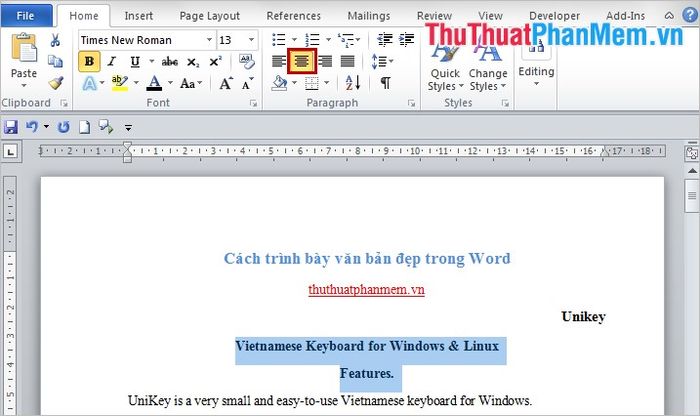 Cách Trình Bày Văn Bản Đẹp Gallery 1