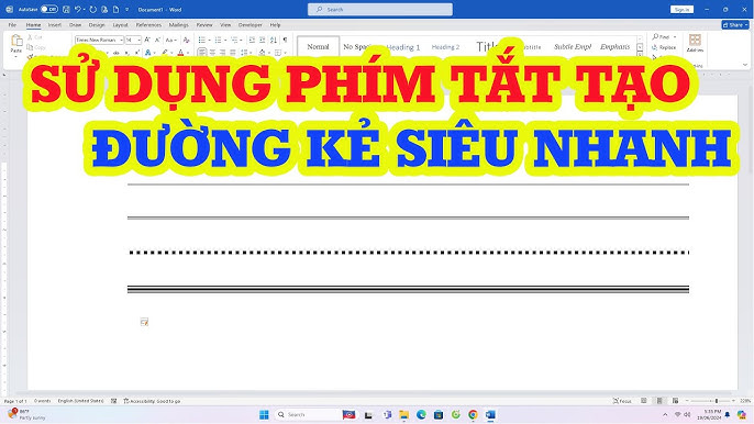 Cách tạo đường gạch ngang trong Word Gallery 1