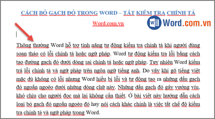 Làm sao để bỏ gạch đỏ trong Word? Gallery 2