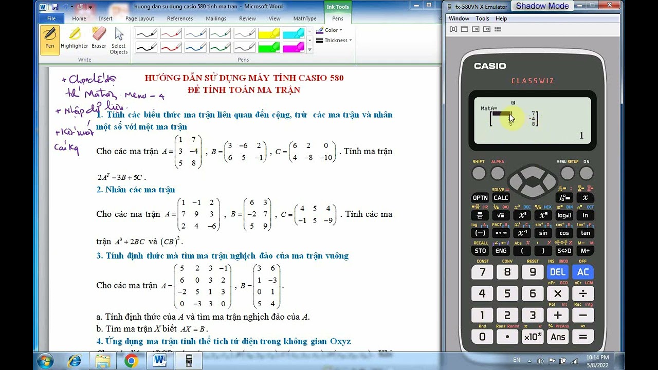 Cách Bấm Ma Trận
