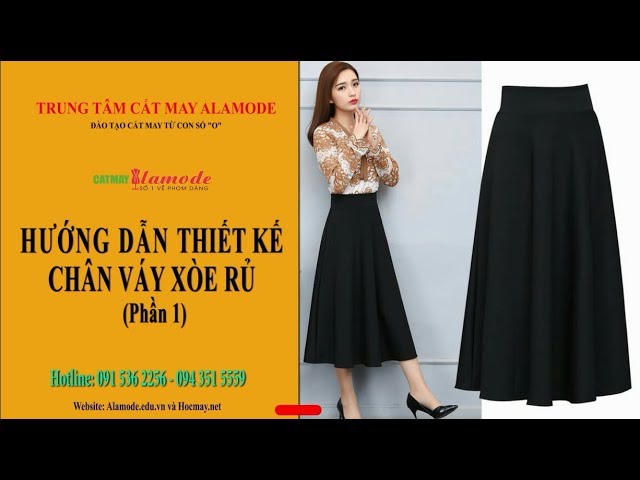Cách Cắt Chân Váy Xòe Dài Gallery 2