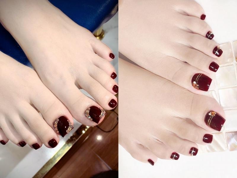 Móng Chân Đẹp Màu Đỏ Gallery 2