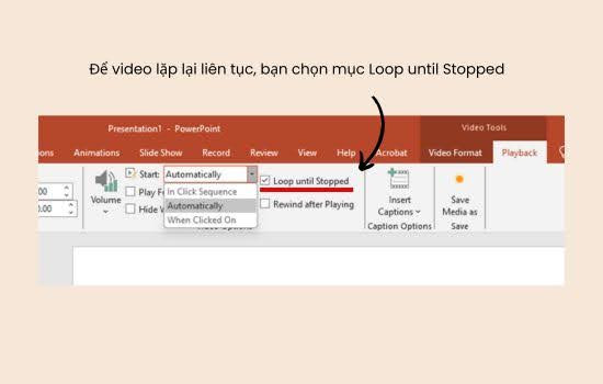 Cách Cho Video Chạy Liên Tục Trong PowerPoint