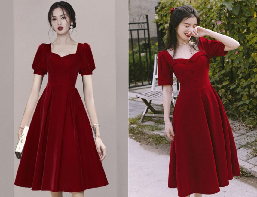 Mẫu Váy Nhung Xòe - Sang Trọng và Quyến Rũ Gallery 2