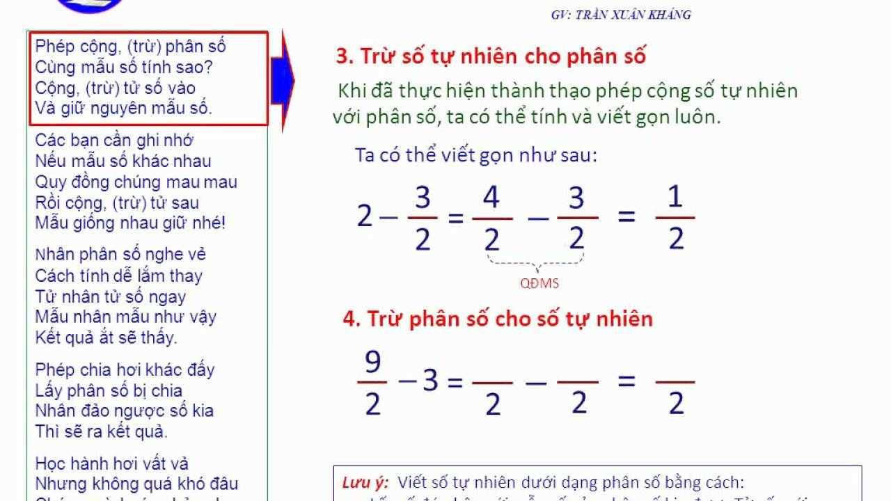 Cách cộng phân số với số tự nhiên