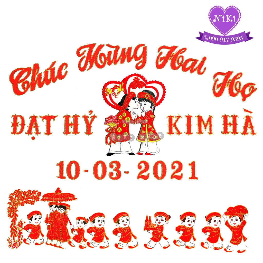 Cách Dán Chữ Đám Cưới Chúc Mừng Hai Họ