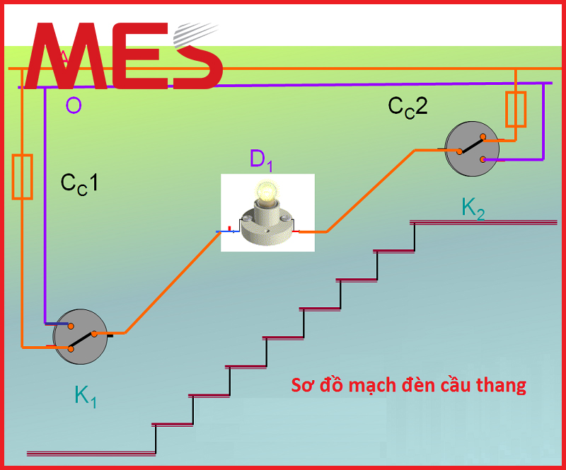 Cách Đấu Đèn Cầu Thang