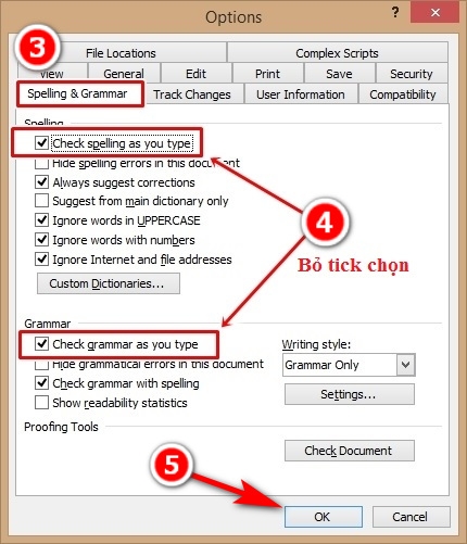 Cách bỏ dấu gạch đỏ trong Word