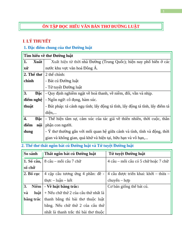 Cách Đọc Hiểu Thơ Đường Luật