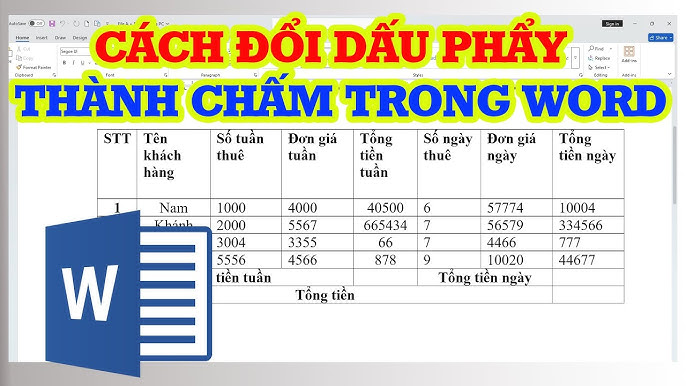 Đổi dấu chấm thành dấu phẩy trong Word Gallery 1