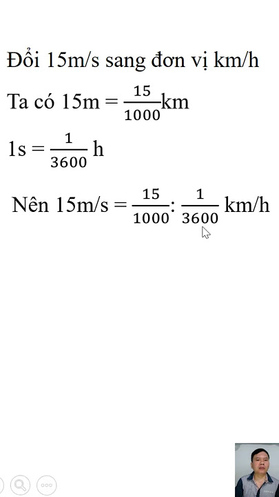 Cách đổi Km/h ra m/s
