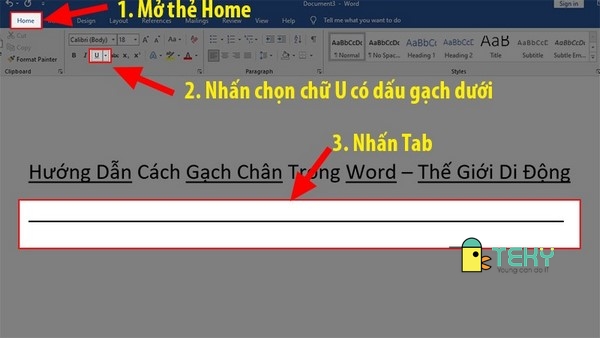 Cách Gạch Dưới Chữ Trong Word