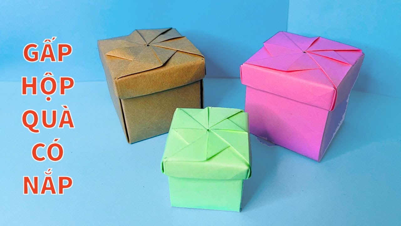 Cách Gấp Hộp Giấy Có Nắp