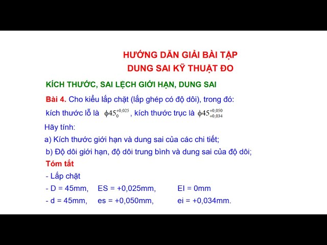Bài Tập Dung Sai: Hướng Dẫn Chi Tiết và Ví Dụ Minh Họa Gallery 2