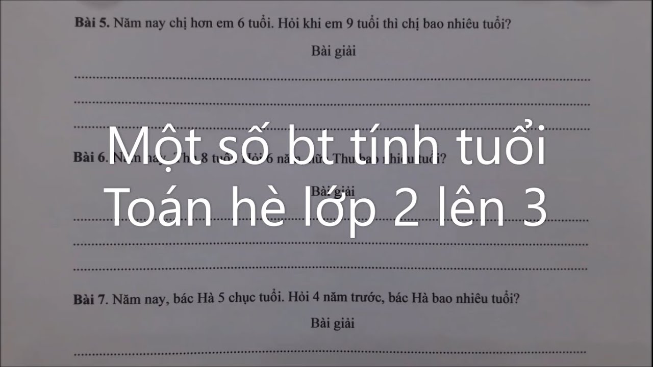 Cách Giải Bài Toán Tính Tuổi Lớp 2