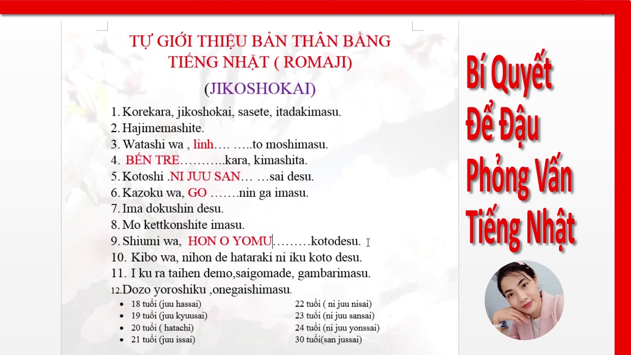 Giới thiệu bản thân bằng tiếng Nhật cho học sinh Gallery 1