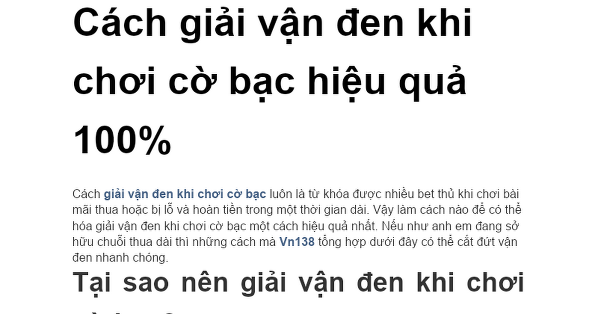 Giải đen cờ bạc là gì? Nguyên nhân và cách khắc phục Gallery 2