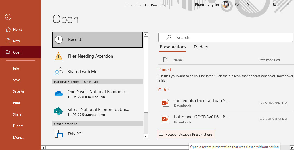Cách Lấy Lại File PowerPoint Chưa Lưu Gallery 1