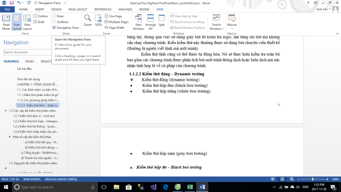Cách Mở Mục Lục Trong Word