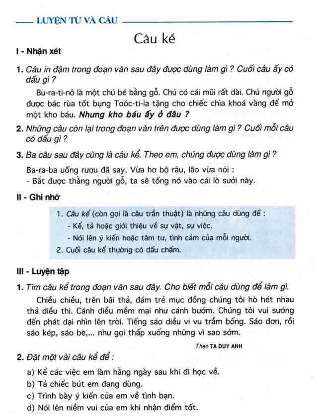 Ví dụ về câu kể và cách nhận biết Gallery 2