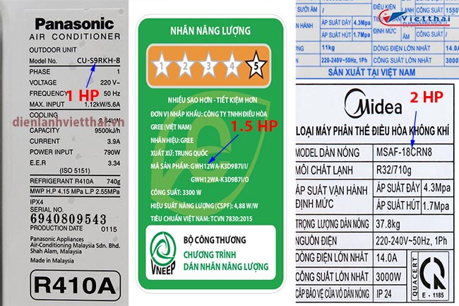 Cách Nhận Biết Máy Lạnh 1 Ngựa Và 2 Ngựa