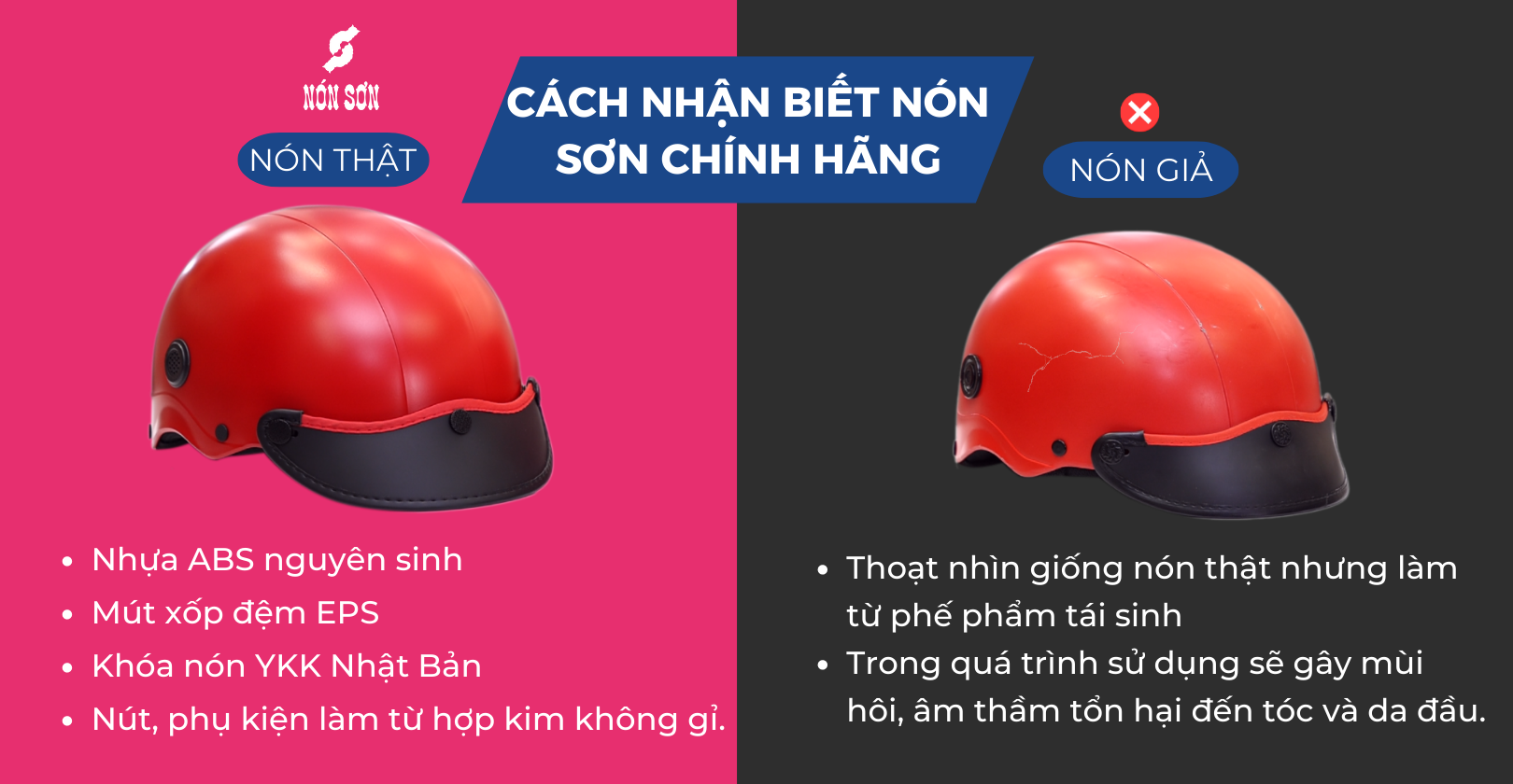 Cách Phân Biệt Nón Sơn Thật Giả