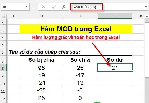 Chia Lấy Dư Trong Excel Gallery 1