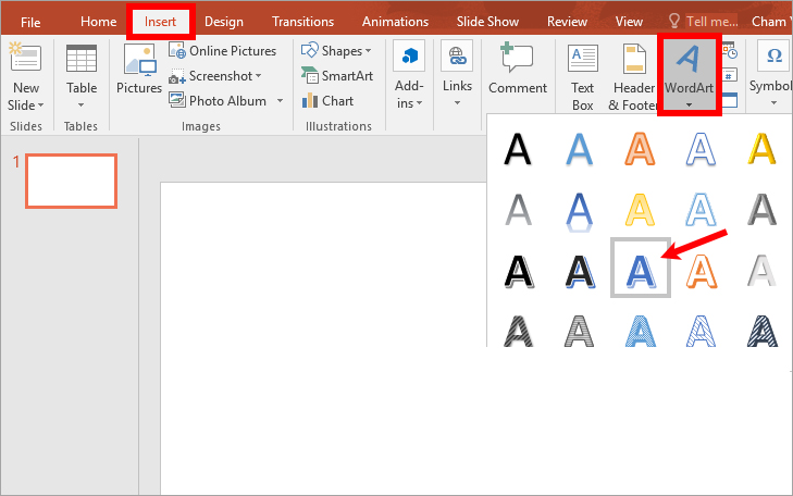Cách tạo chữ nghệ thuật trong PowerPoint Gallery 1