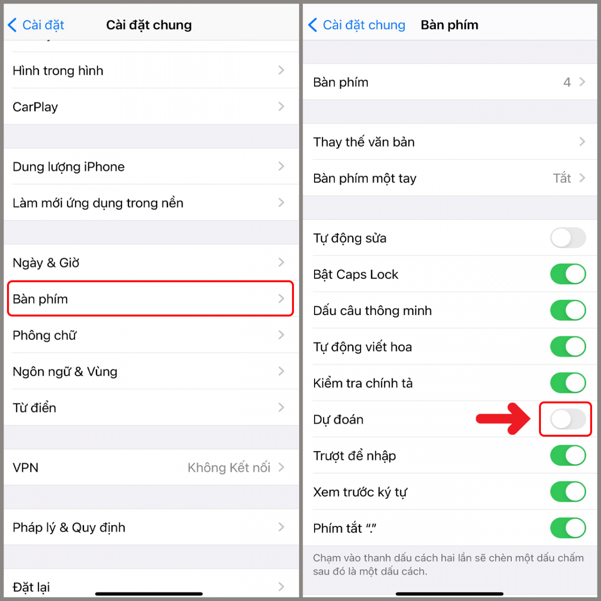 Cách Tắt Đoán Chữ Trên IP