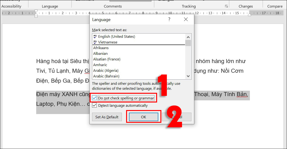 Tắt Phát Hiện Lỗi Chính Tả Trong Word Gallery 1
