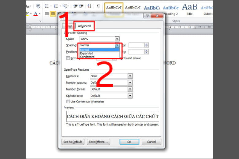 Cách Thu Hẹp Khoảng Cách Giữa Các Chữ Trong Word