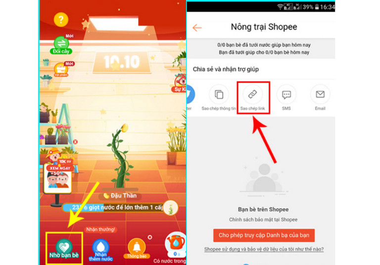 Cách tìm bạn bè trên Shopee