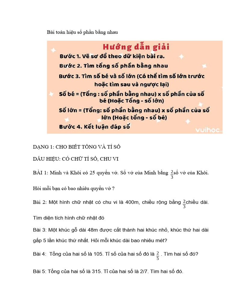 Hiệu Số Phần Bằng Nhau Lớp 4 Gallery 1