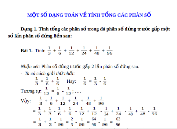 Cách Tính 3 Phân Số