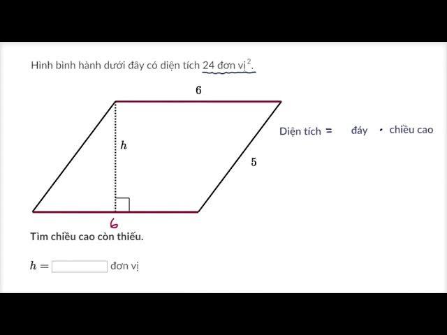 Cách tính chiều cao của hình bình hành