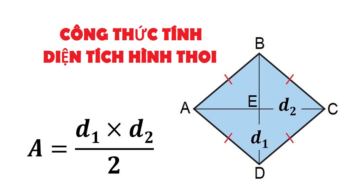 Cách tính chu vi và diện tích hình thoi