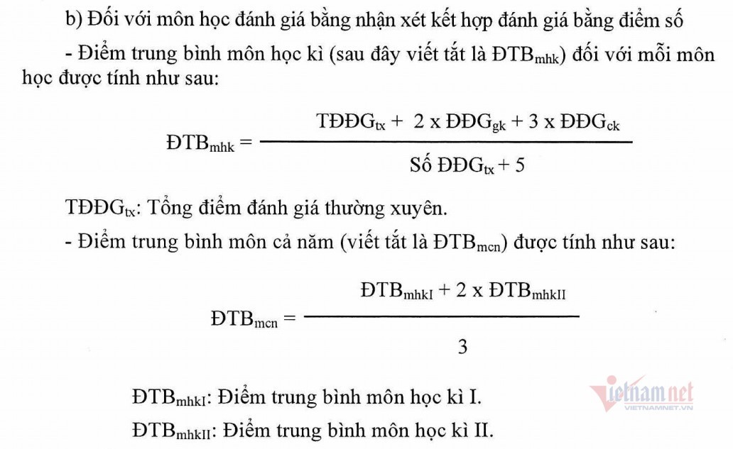 Cách Tính Điểm Trung Bình Môn Kì 1 Gallery 2
