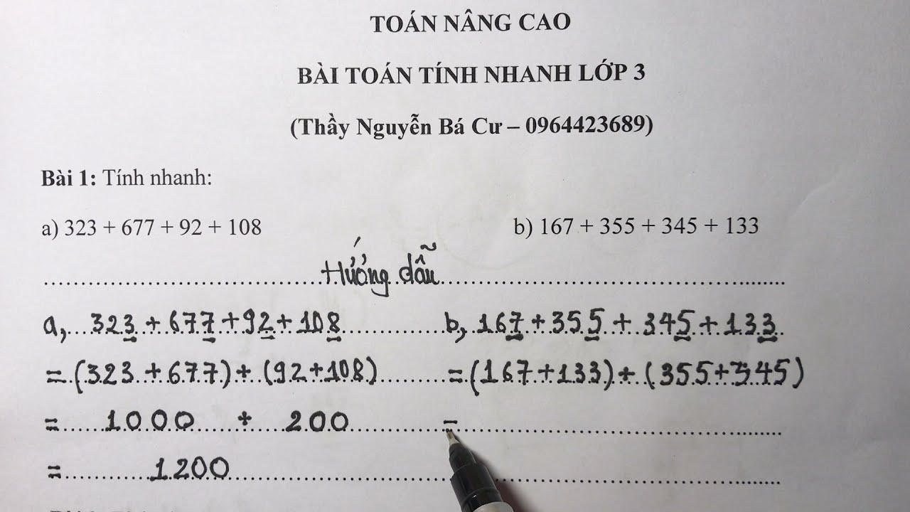 Cách Tính Nhanh Lớp 3
