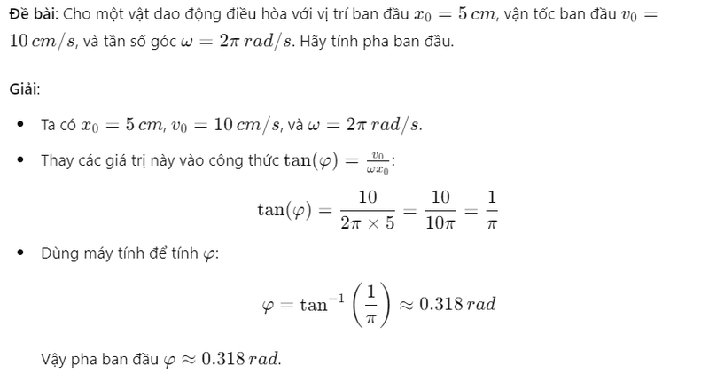 Cách Tính Pha Ban Đầu Lớp 11