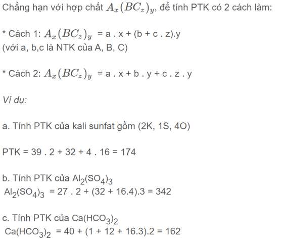Cách Tính Phân Tử Khối của Hợp Chất