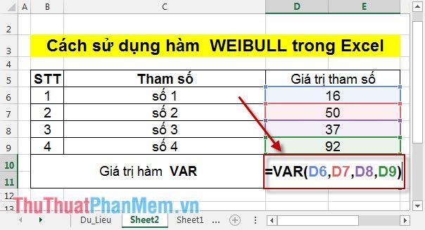 Cách Tính Phương Sai Trong Excel