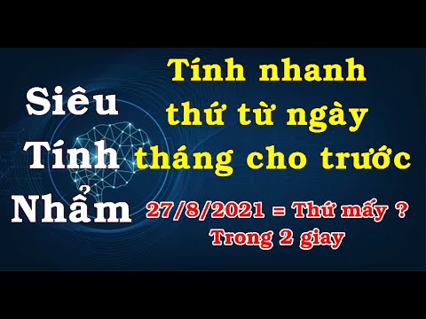 Cách tính thứ trong năm